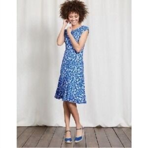 Boden Blue and White Midi Dress Summer‎ plus size